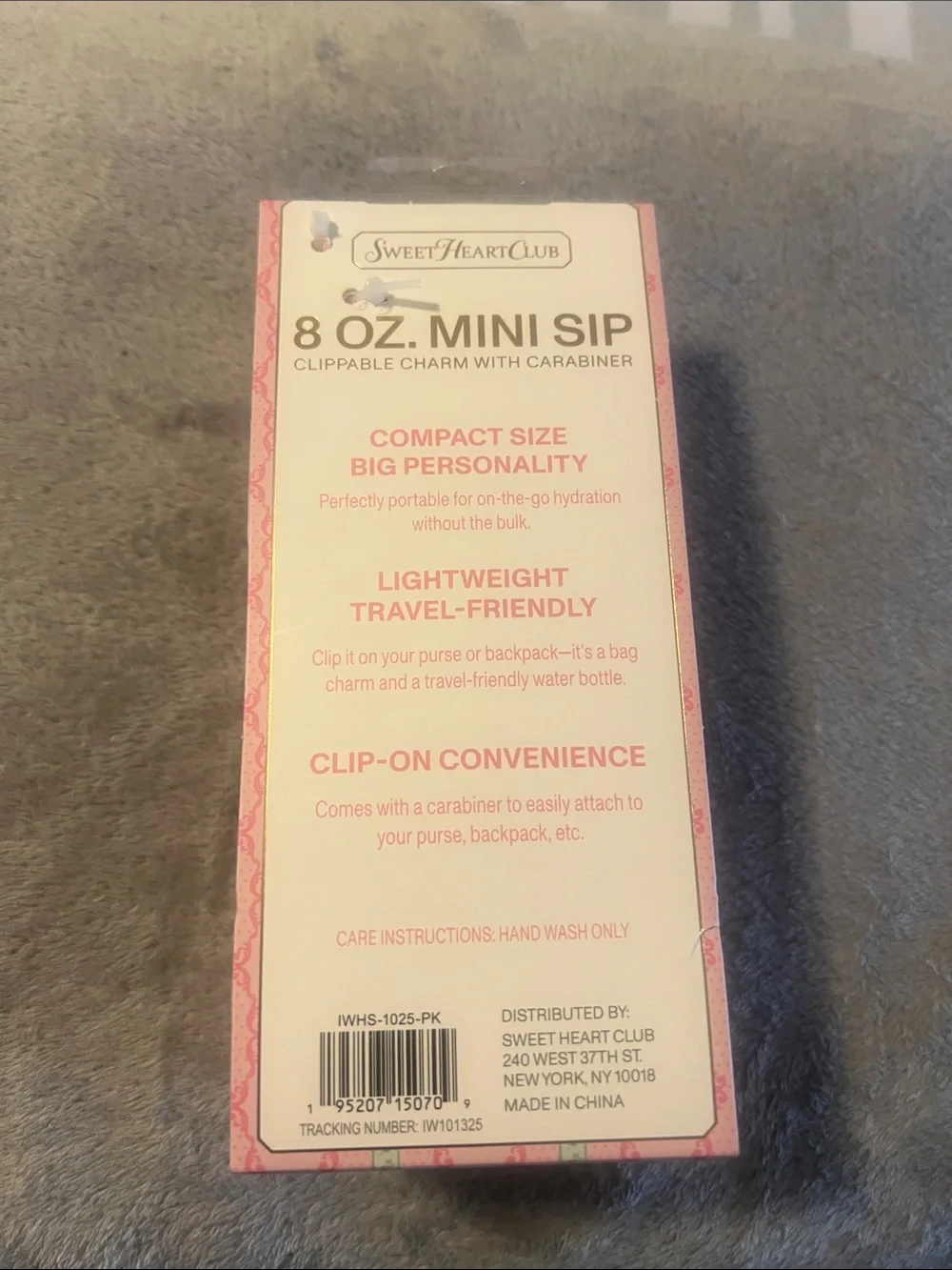 Pink 8 oz. Mini Sip Charm with Carabiner - Travel-Friendly Bath & Body Accessory